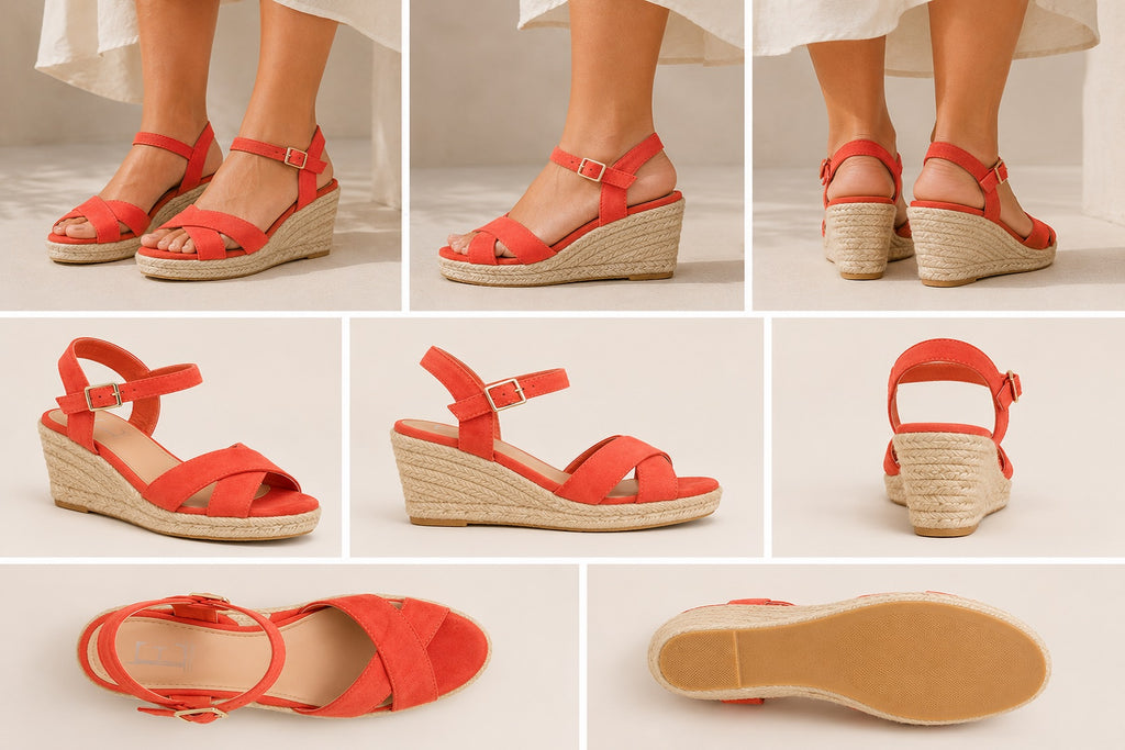 Ladies Wedge Heel Espadrille Sandals – Beige Open Toe Summer