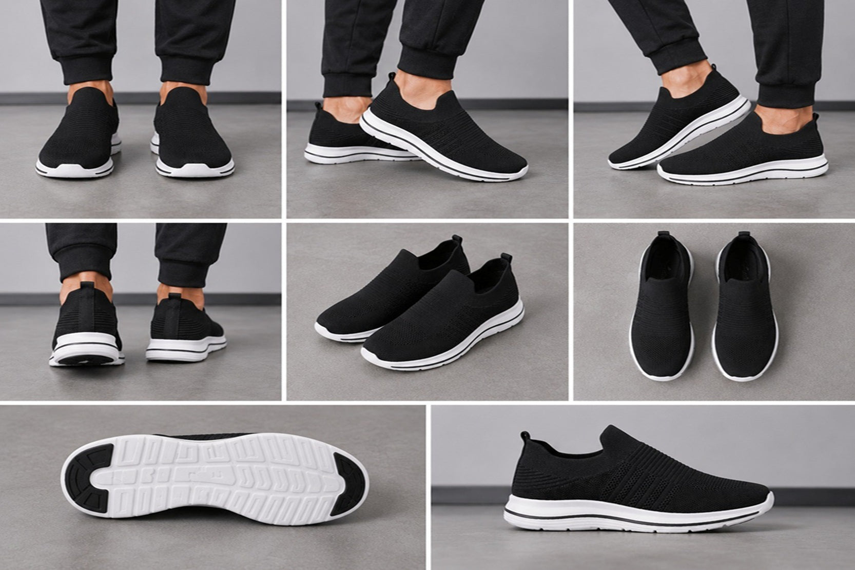 Men's Knit Slip-On Platform Comfort Trainers