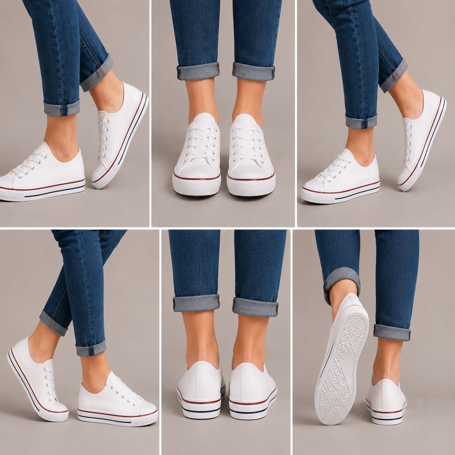 Women's Lace-Up Canvas Flat Trainers