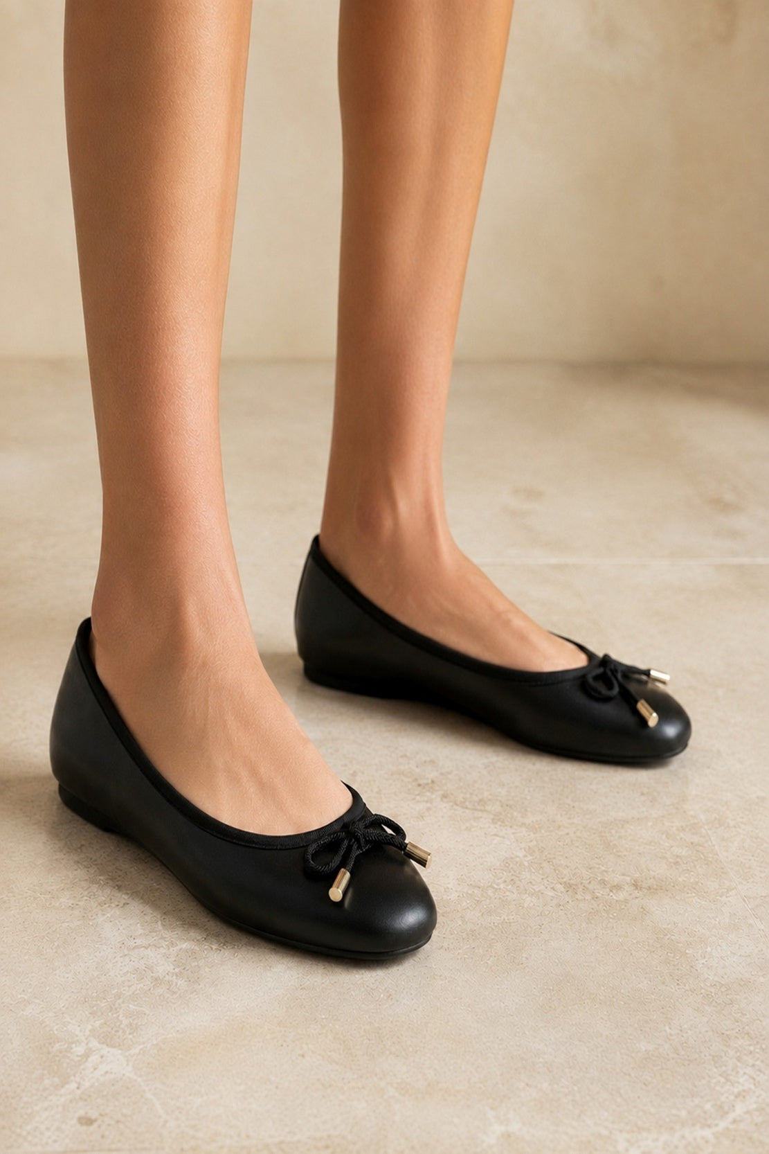 Bow Detail Ballet Wedge Flats Wide Fit