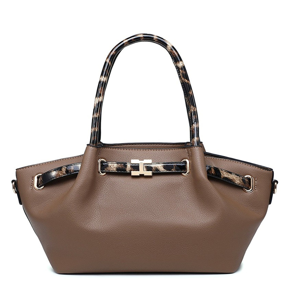 Women’s Structured Tote Bag with Decorative Strap Detail