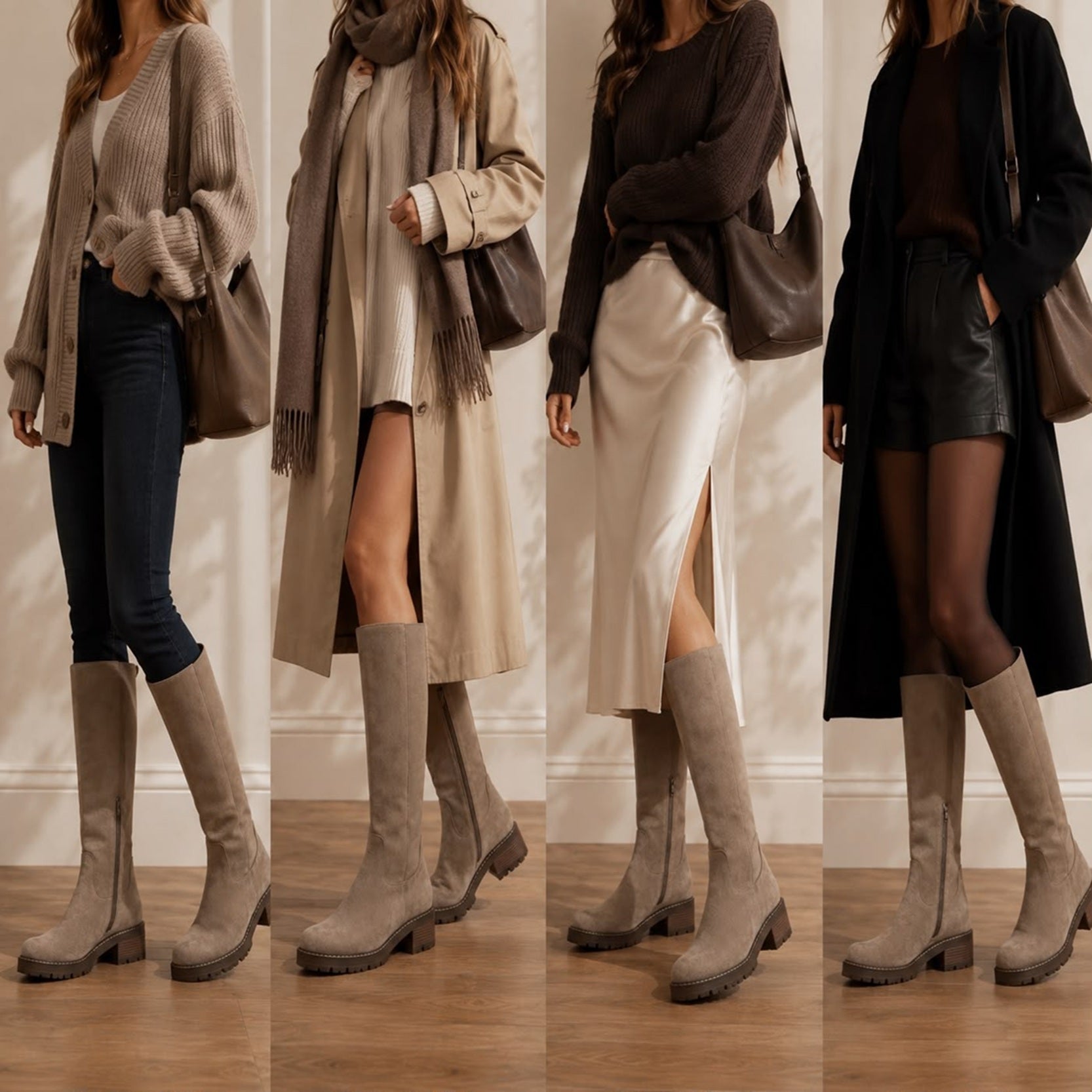 Women’s Wide Fit Knee-High Block Heel Platform Boots