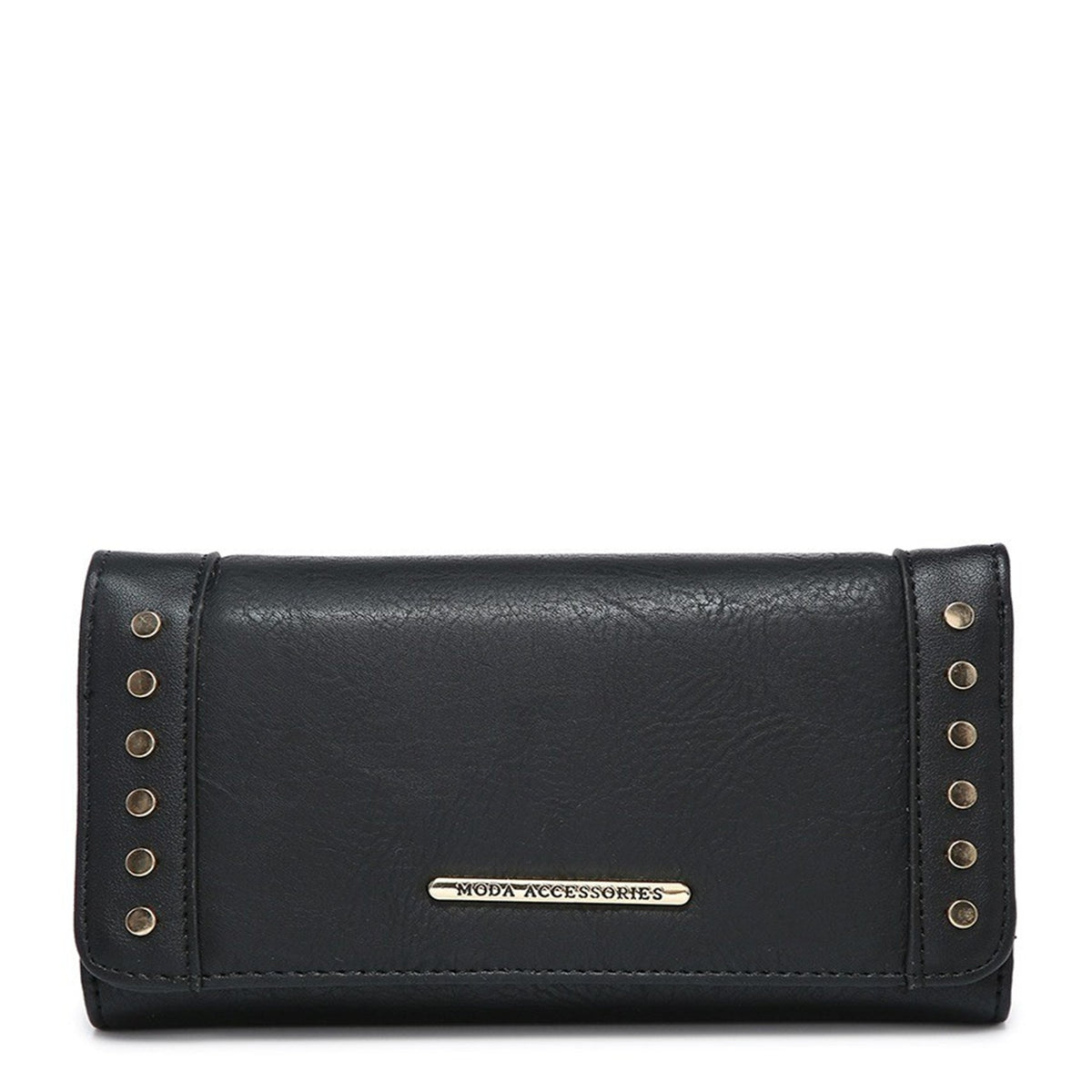 Women's PU Leather Studded Flap Wallet
