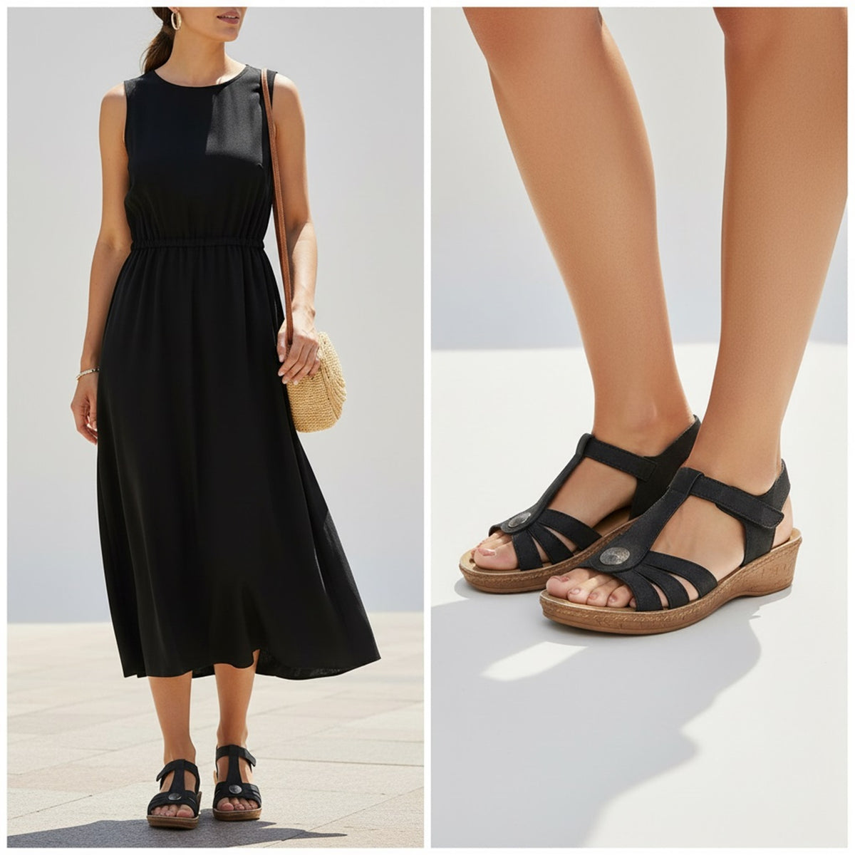 T Bar Sandals with Adjustable Strap