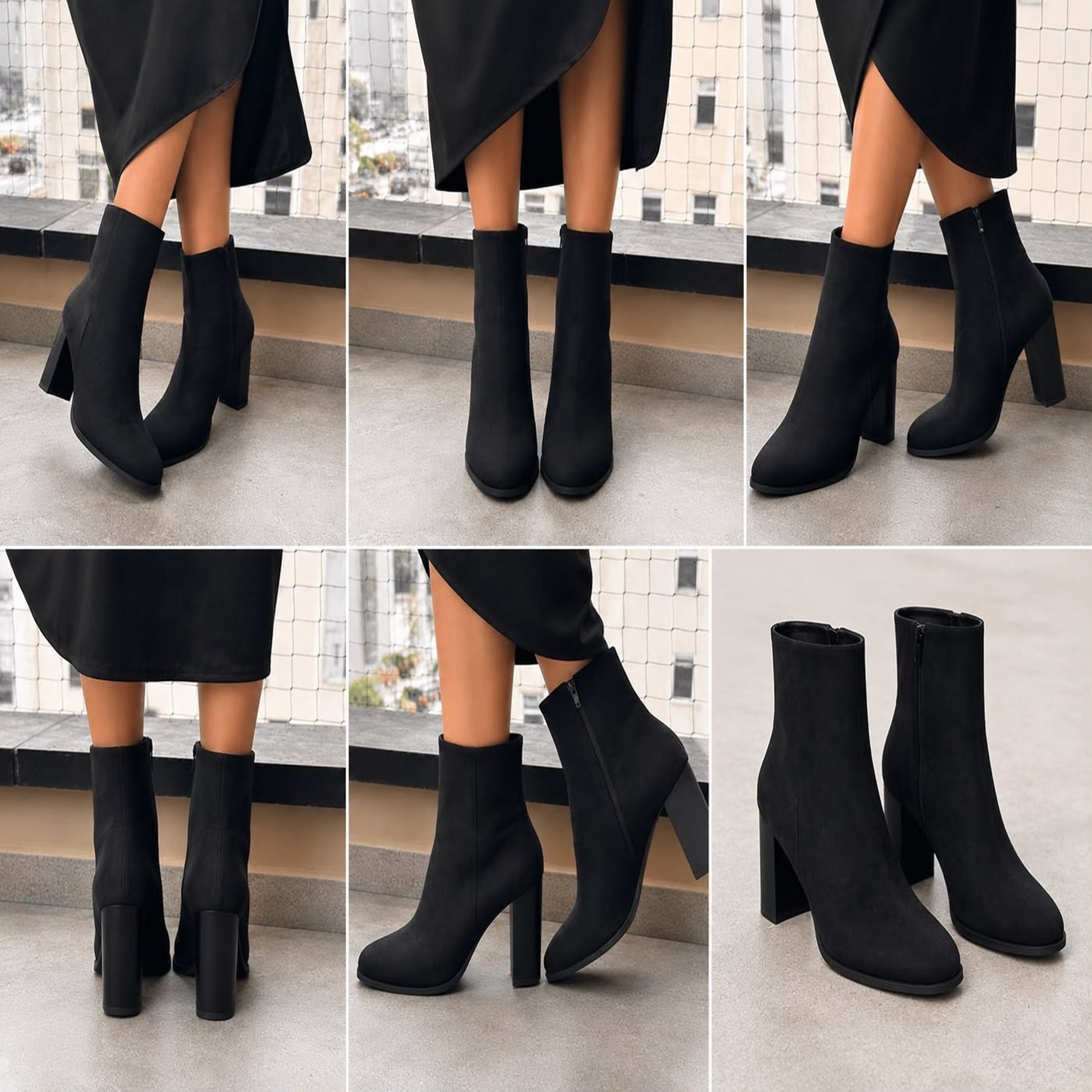 MF Women's Classic Block Heel Ankle Boots