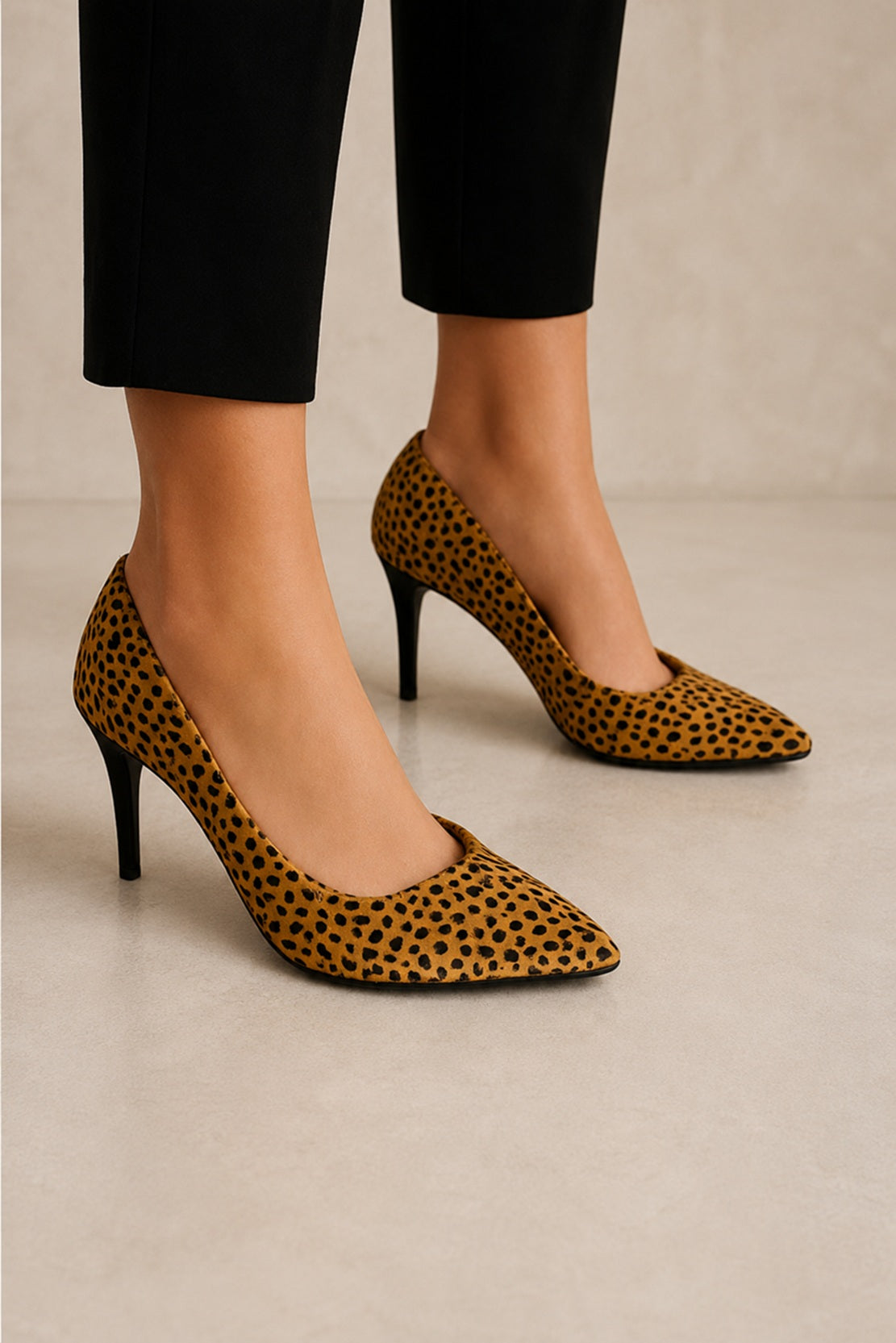 Leopard Print Pointed-Toe Stiletto Pumps High Heel Shoes