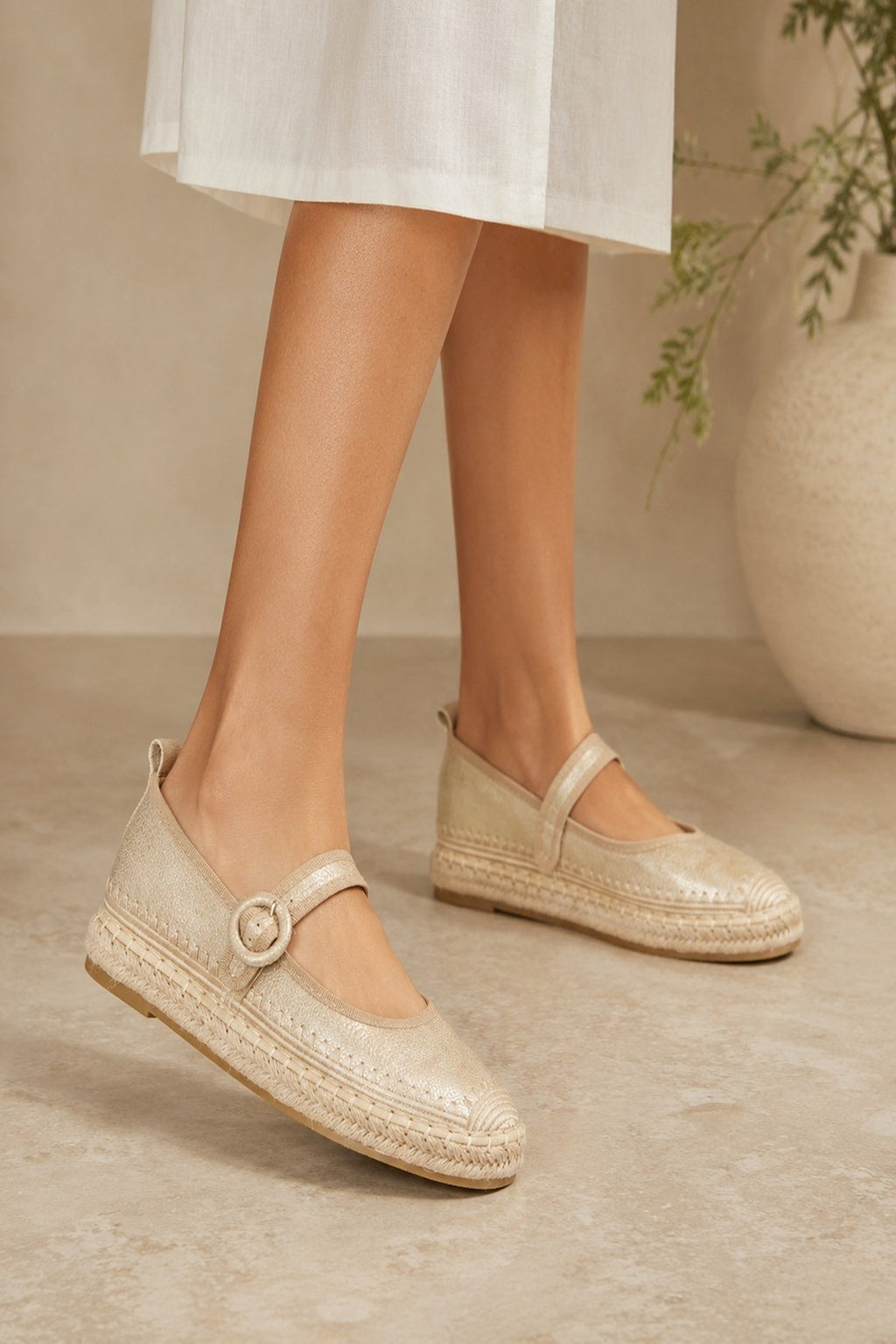 Women's Mary Jane Platform Espadrille Shoes