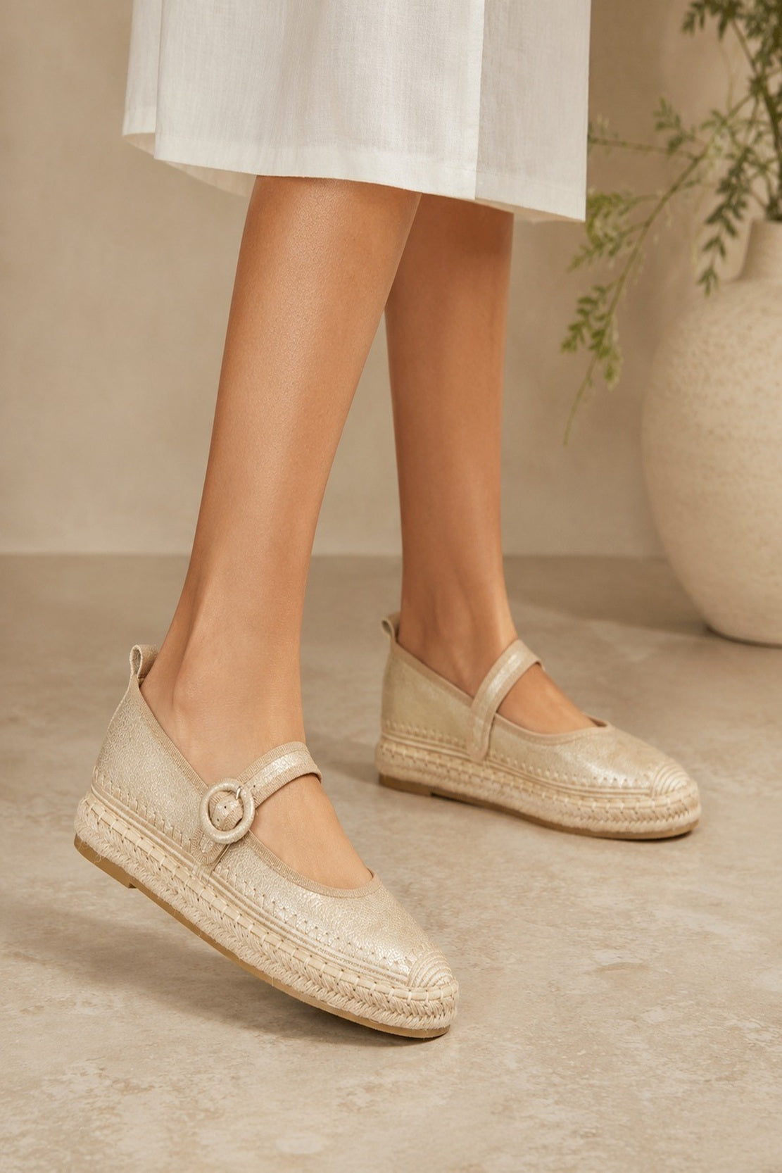 Women's Mary Jane Platform Espadrille Shoes