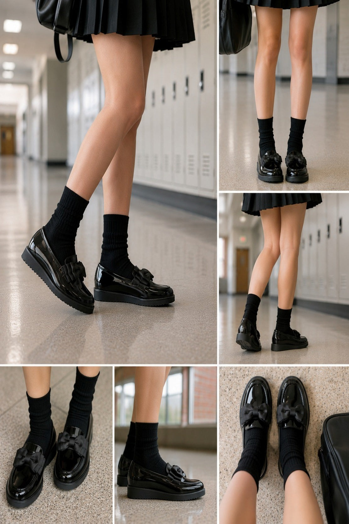 Back to School  ladies loafers Slip on Bow