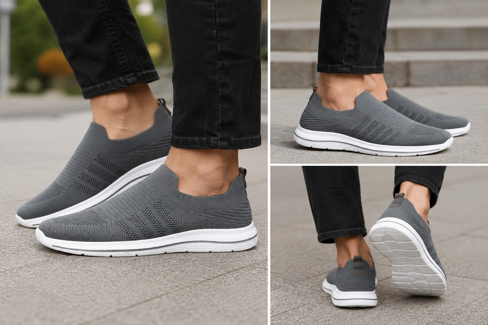 Men's Knit Slip-On Platform Comfort Trainers