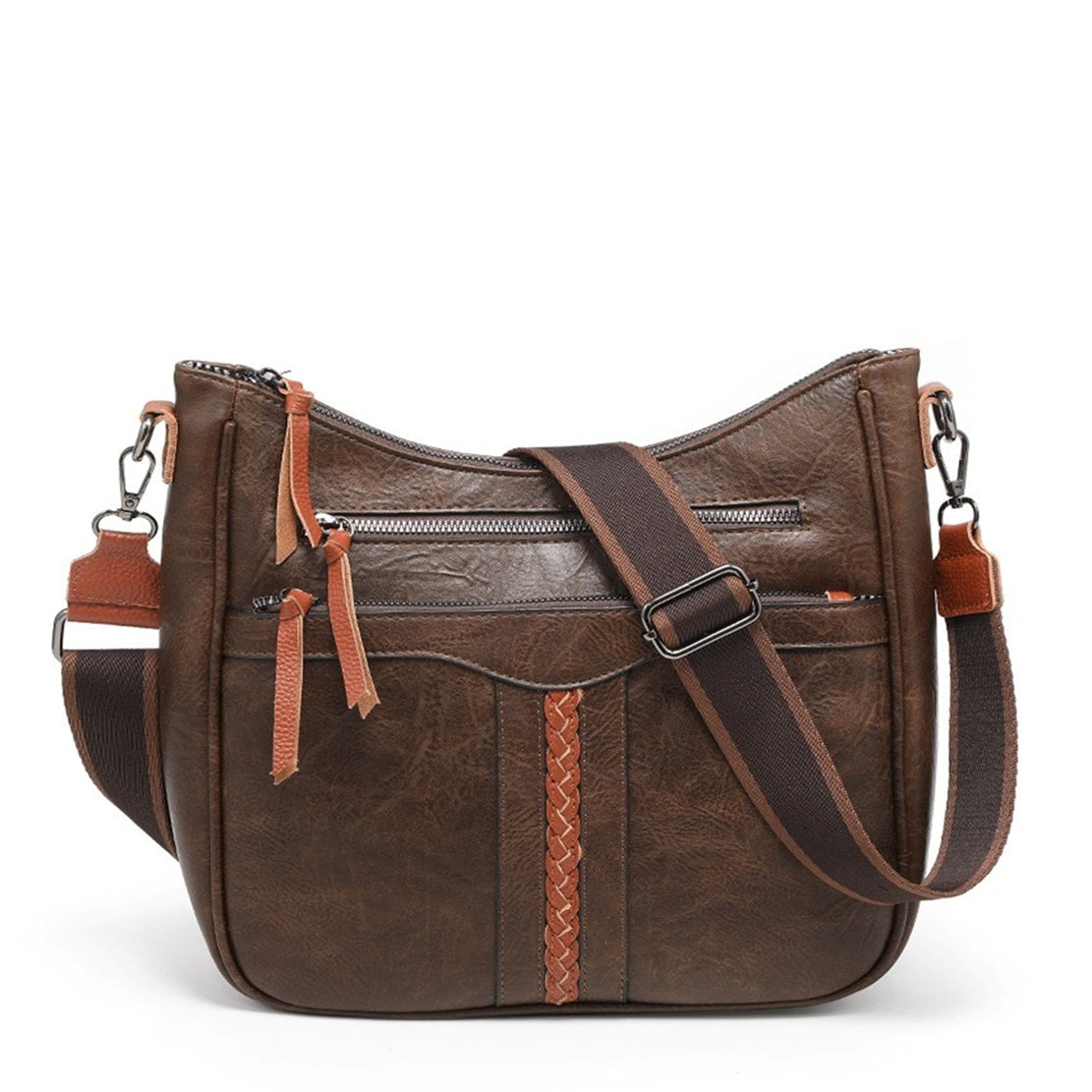 Women’s Textured Multi-Pocket Crossbody Bag