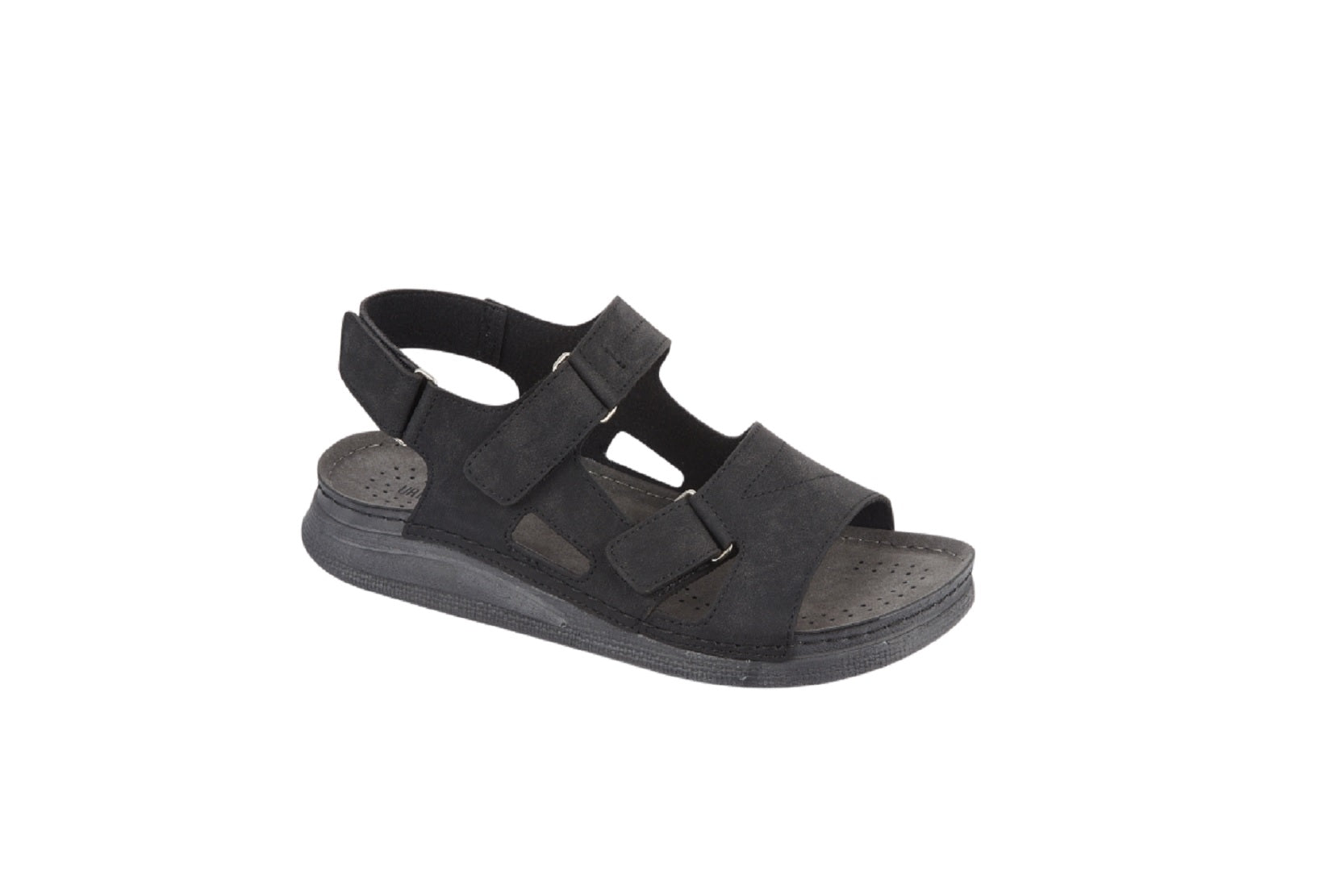 Men’s Comfort Walking Black Sandals with Adjustable Cushioned Sole