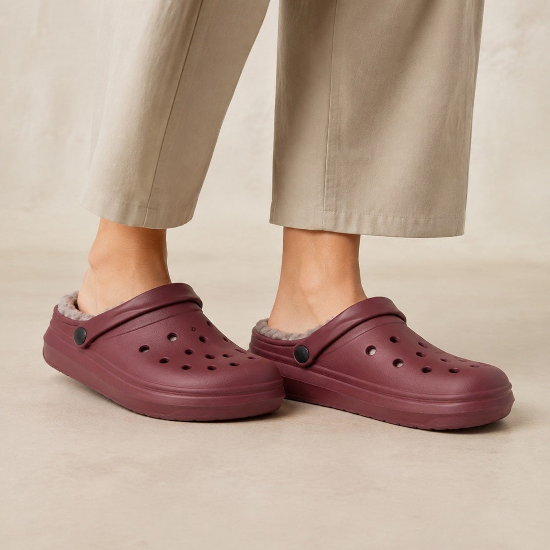 Fleece-Lined Lightweight Clog Comfort Shoes