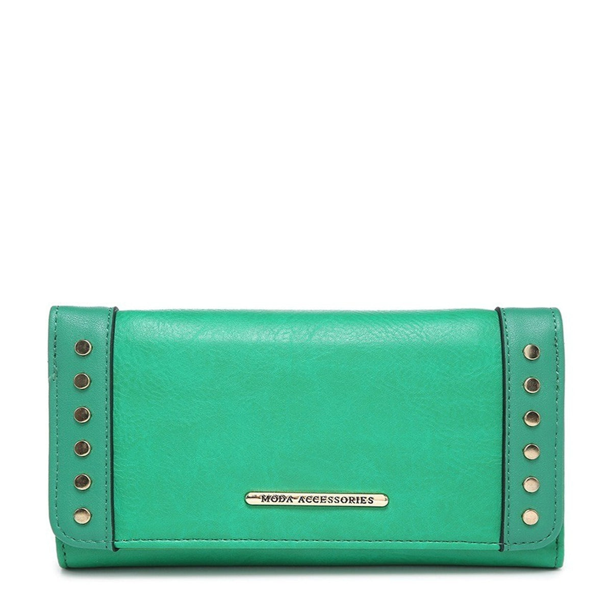 Women's PU Leather Studded Flap Wallet