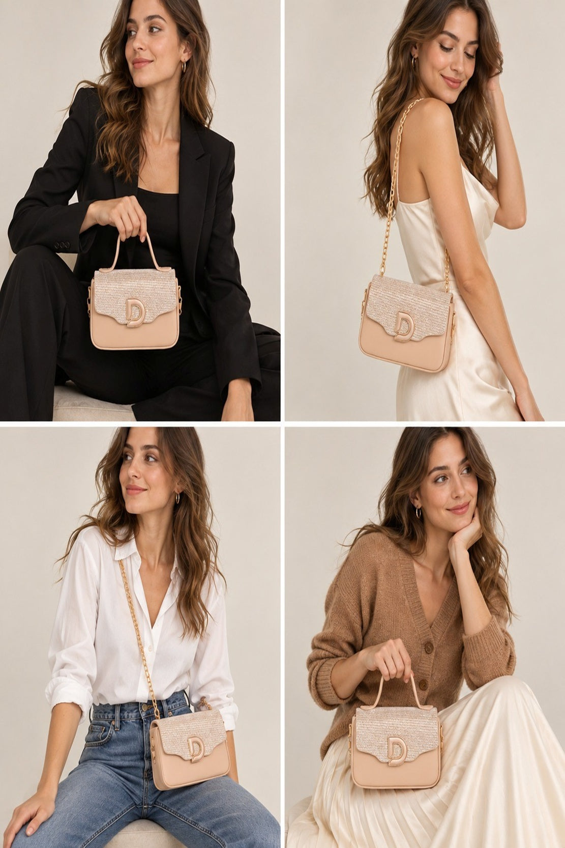 Women's Textured Top Handle Crossbody Shoulder Bag