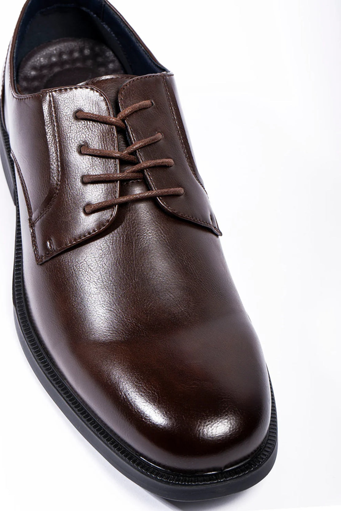 Men’s Brushed Dark Brown Laceup Oxford Formal Derbies Dress Shoes