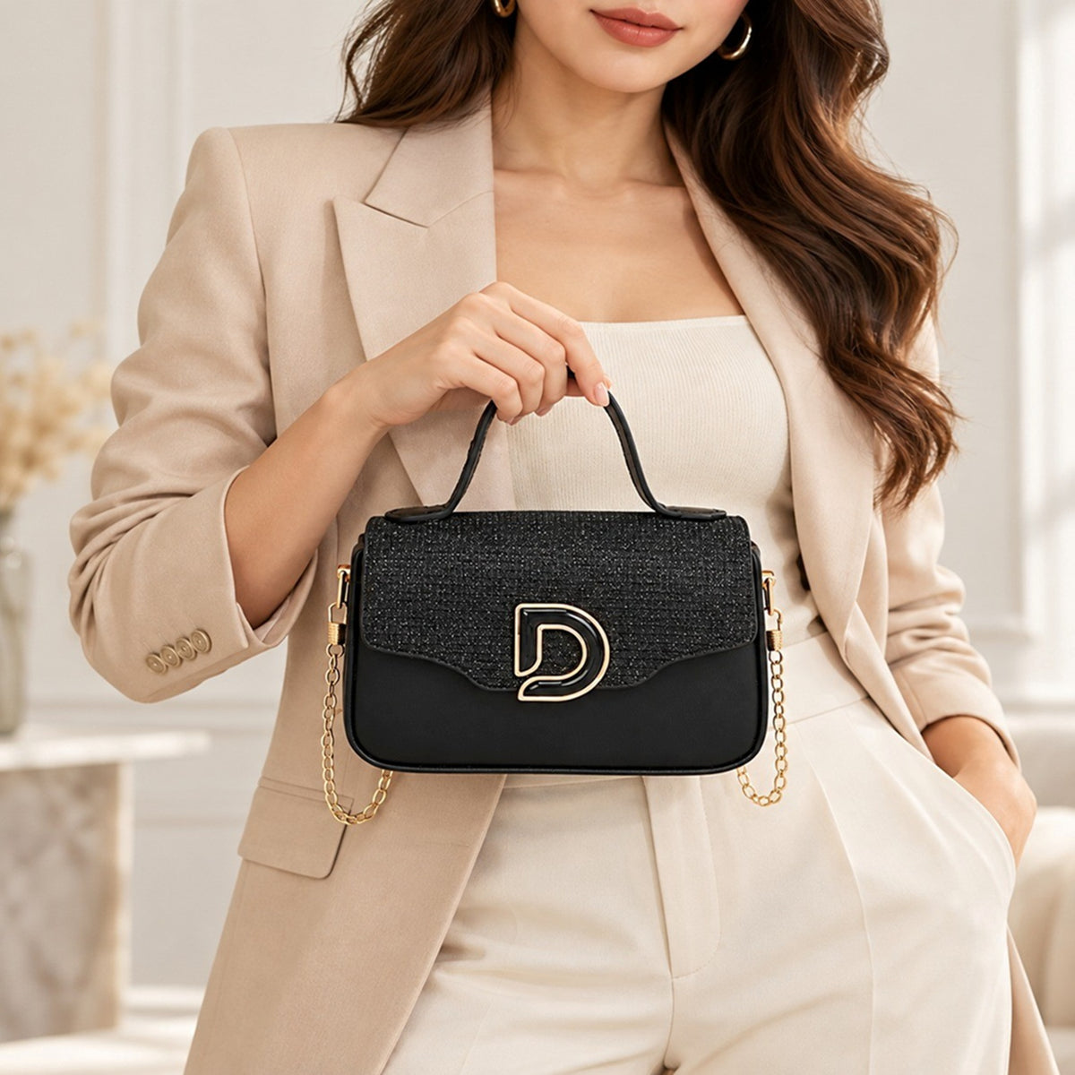 Women's Textured Top Handle Crossbody Shoulder Bag