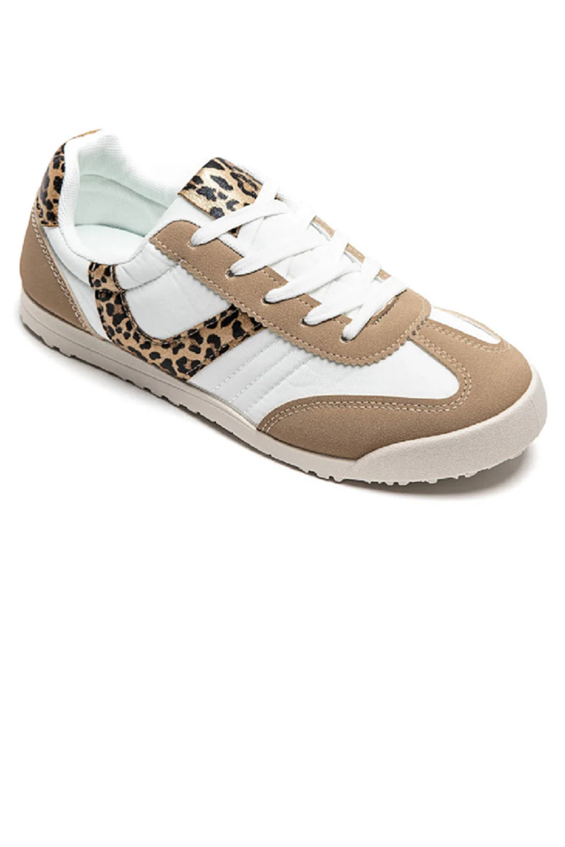 Leopard Print Lace-Up Casual Trainers