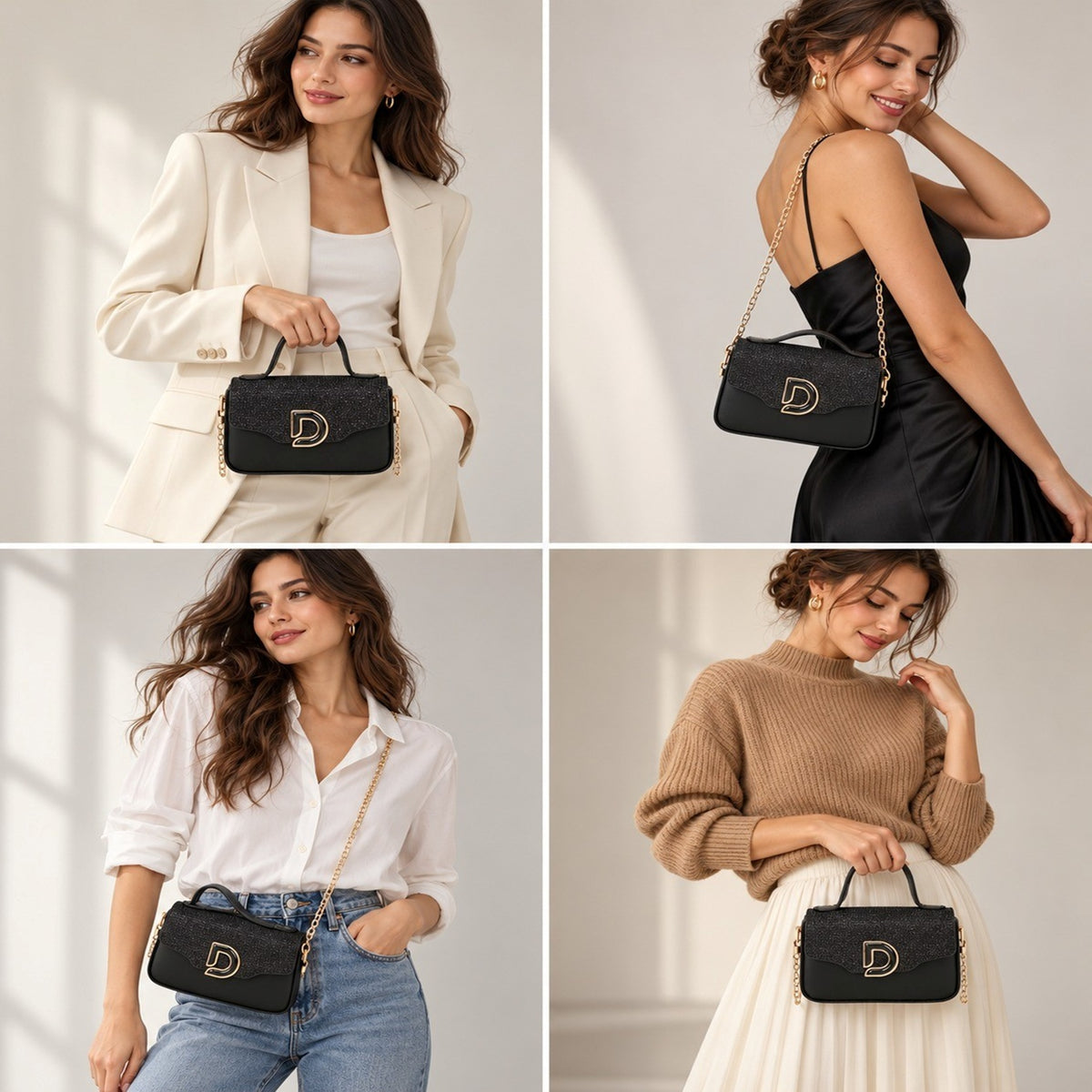 Women's Textured Top Handle Crossbody Shoulder Bag