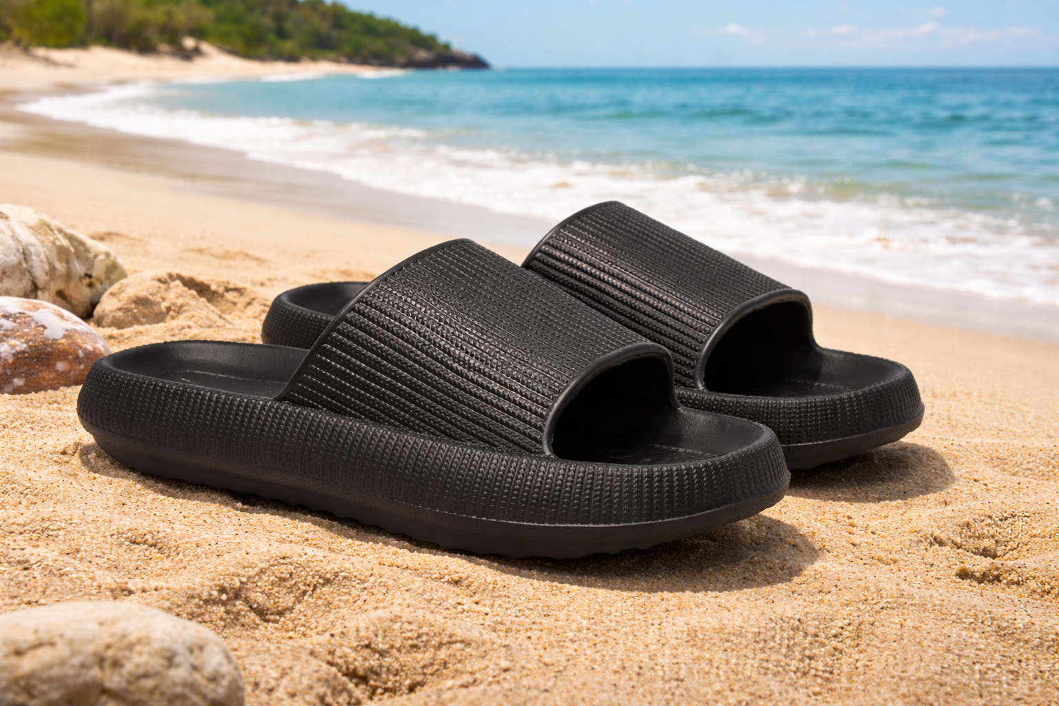 Men’s Ultra-Soft Slide Sandals Lightweight Non-Slip Cushioned Slippers