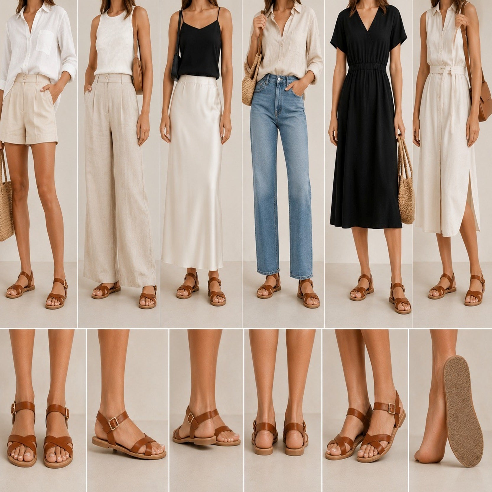 Women's Cross Strap Buckle Flat Sandals