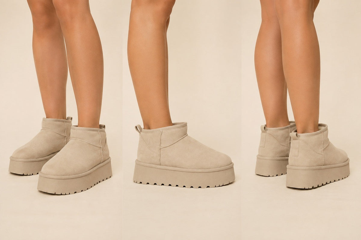 Fur-Lined Chunky Platform Ankle Boots