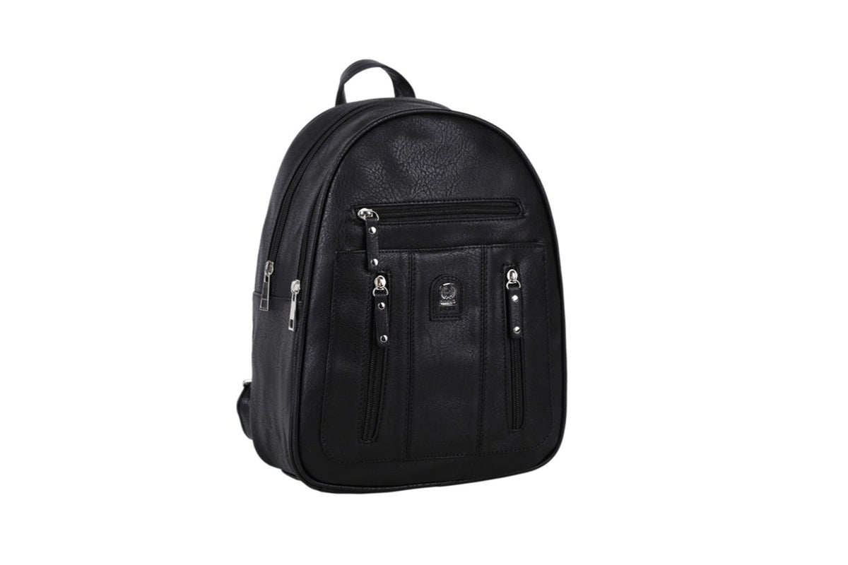 Women’s Multi-Pocket PU Leather Backpack