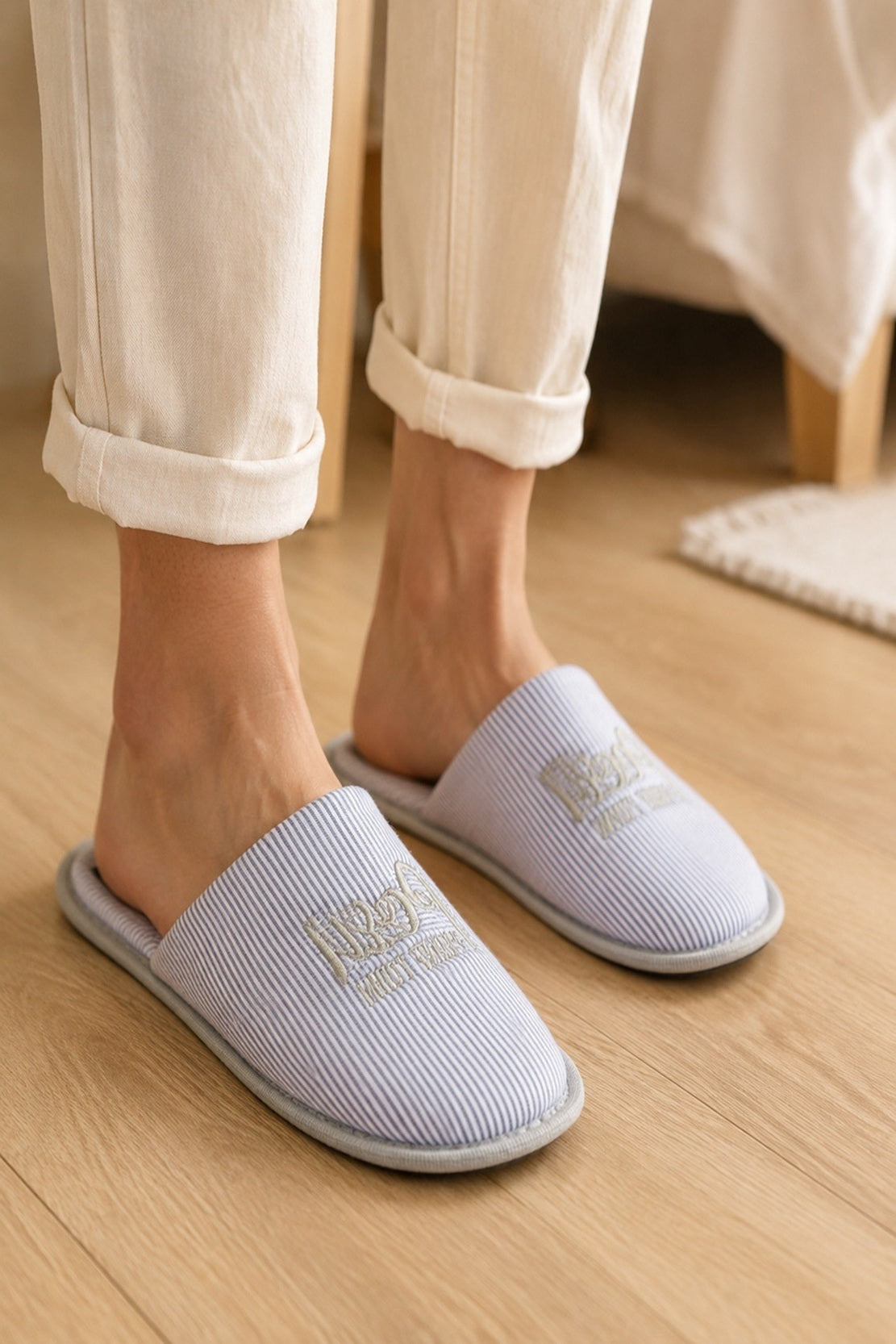 Women's Embroidered Comfort Open Back Slippers