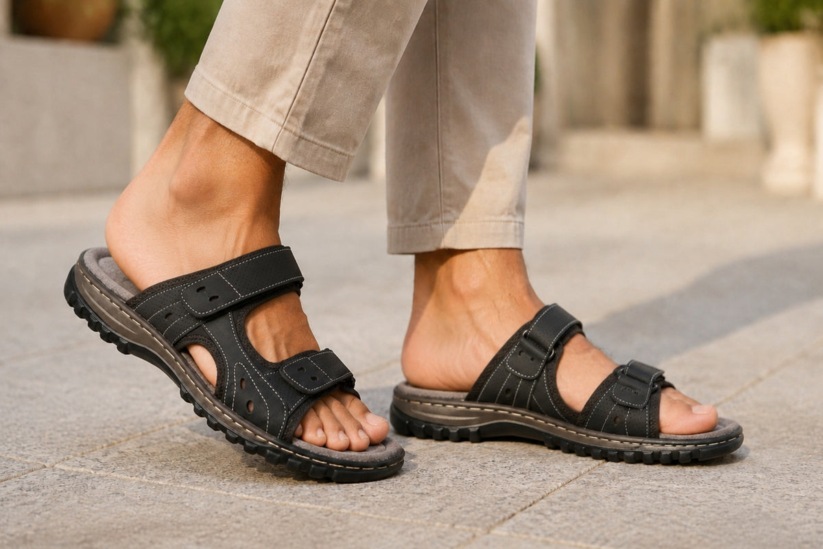 Easy-Fit Twin Strap Mules Sliders