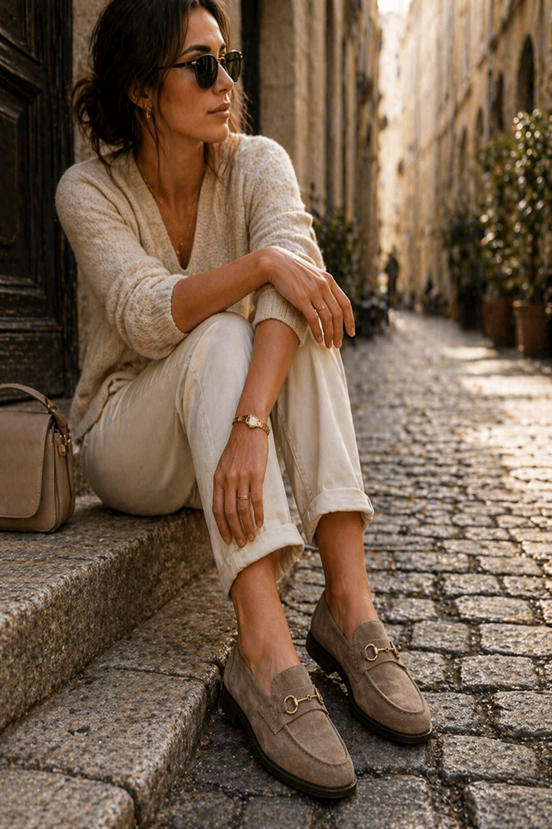 Faux Suede Slip On Loafer Shoes