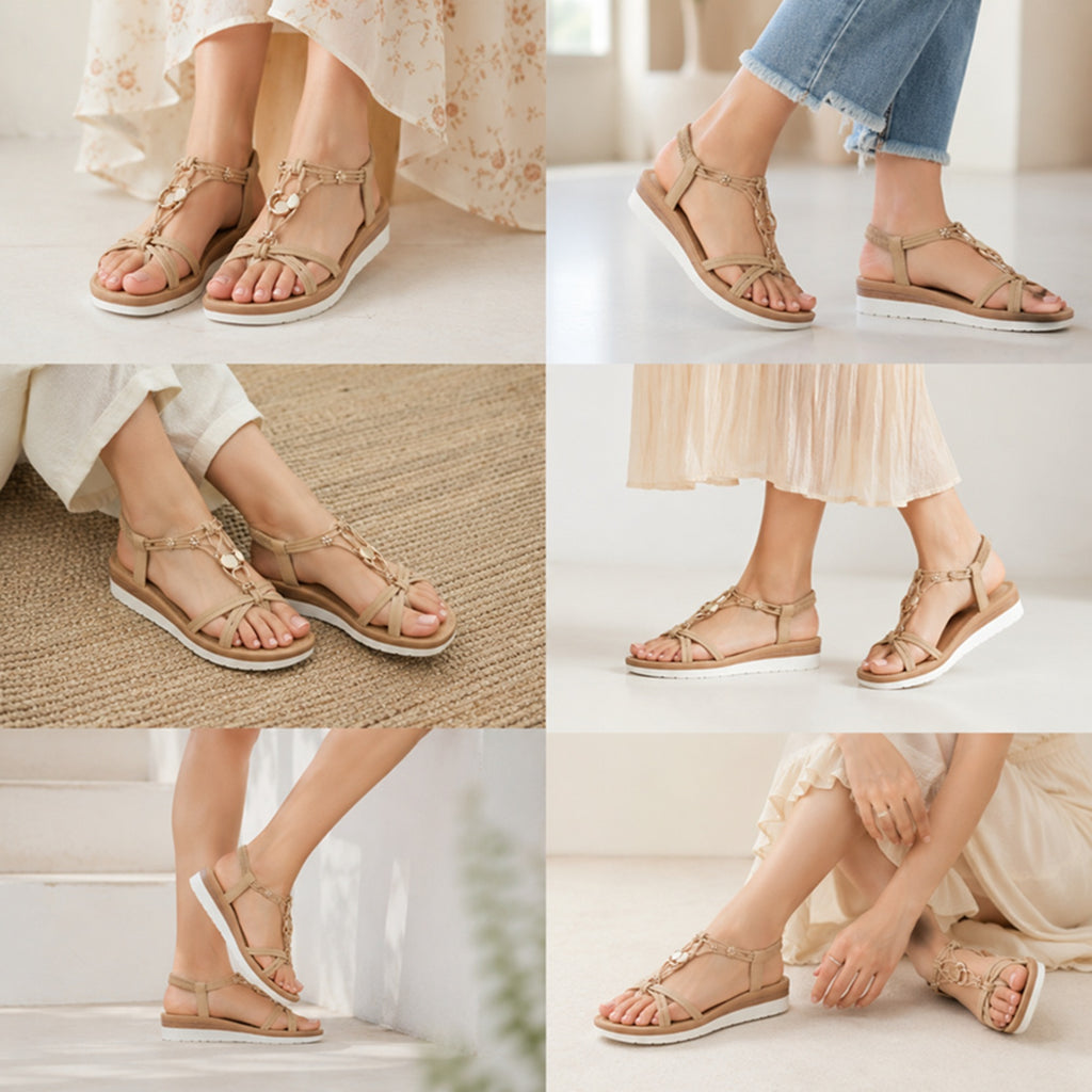 Women's Elegant Multi-Strap Flat Sandals