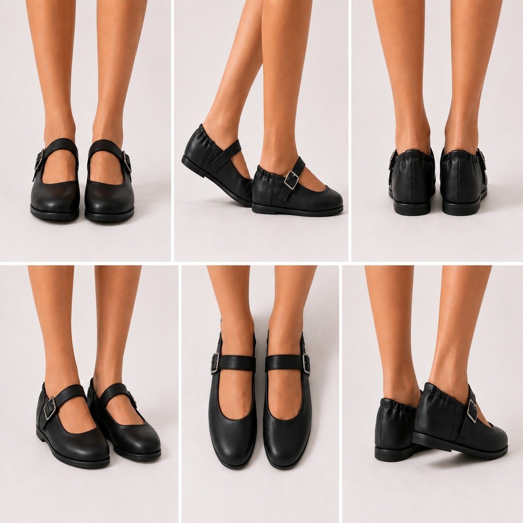 Women's Comfort Mary Jane Buckle Strap Flat Shoes