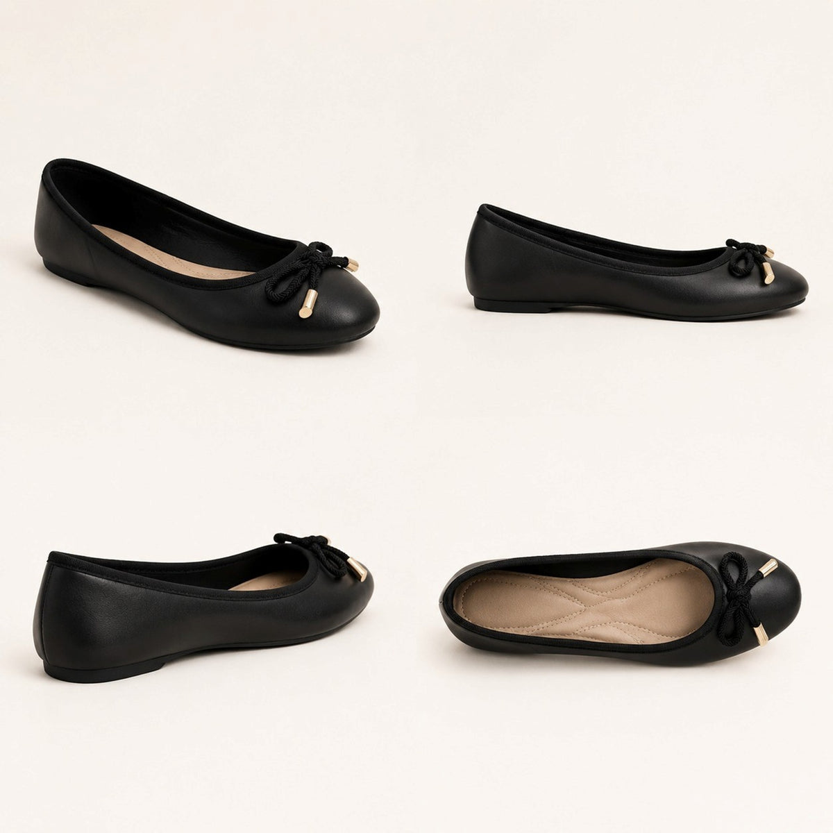 Bow Detail Ballet Wedge Flats Wide Fit