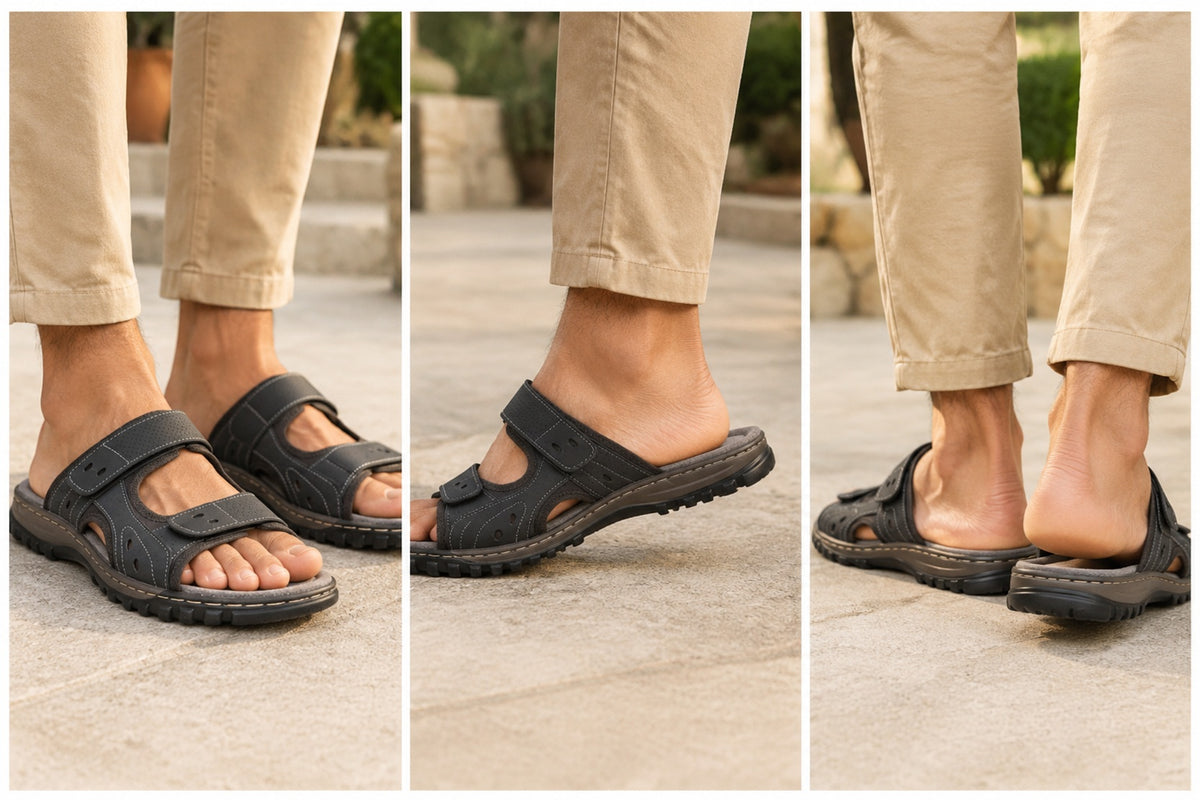 Easy-Fit Twin Strap Mules Sliders