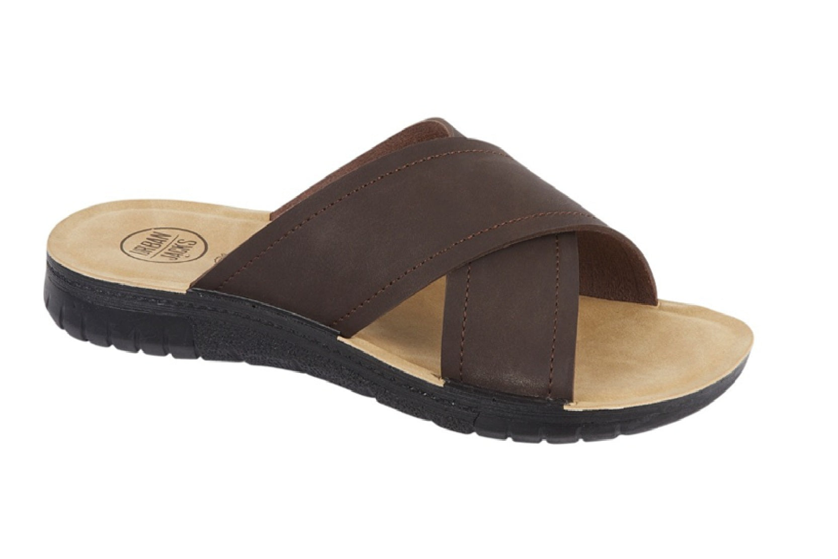 Men’s Aba-Style Leather Chappal – Comfortable Cross-Strap Sandals
