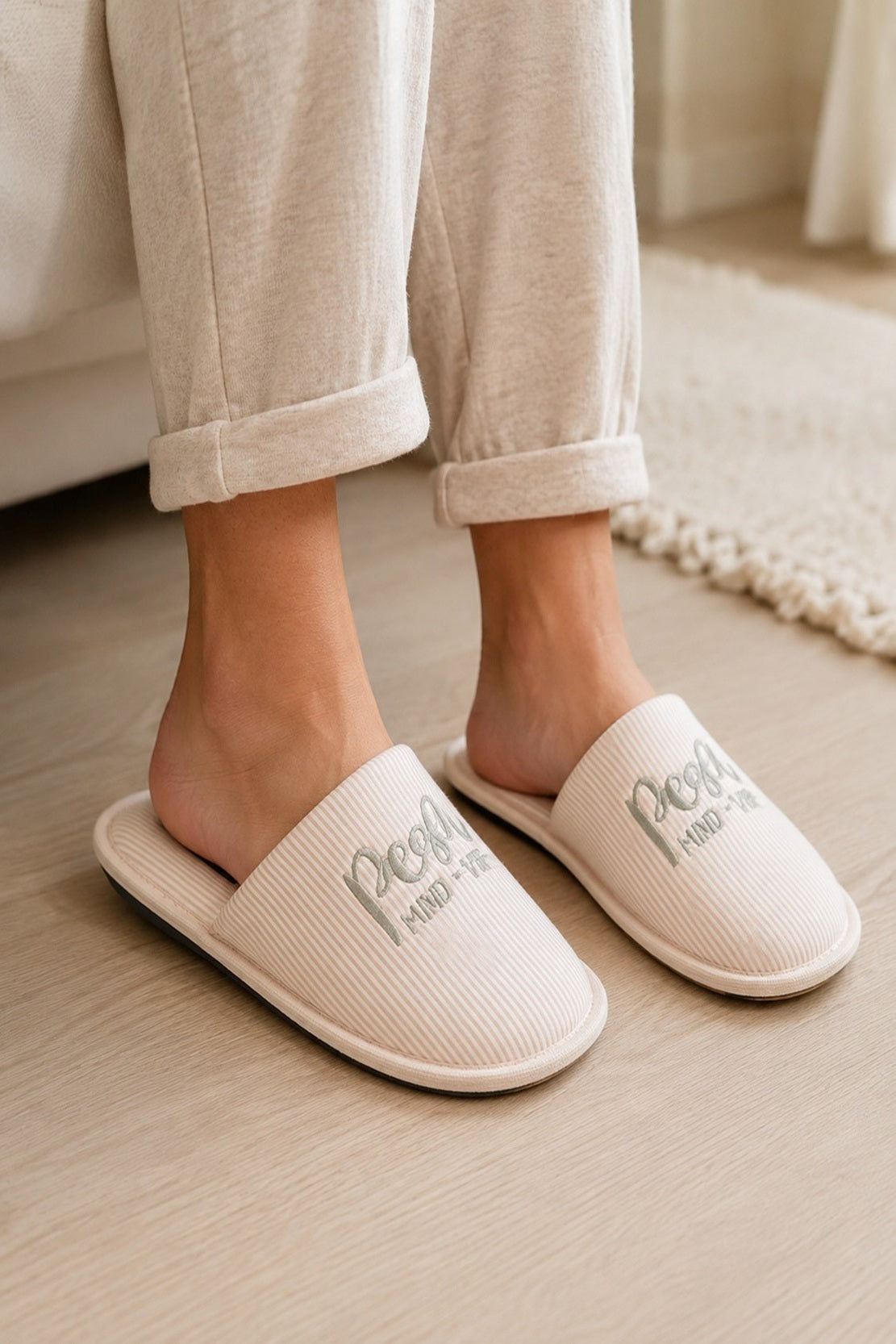 Women's Embroidered Comfort Open Back Slippers