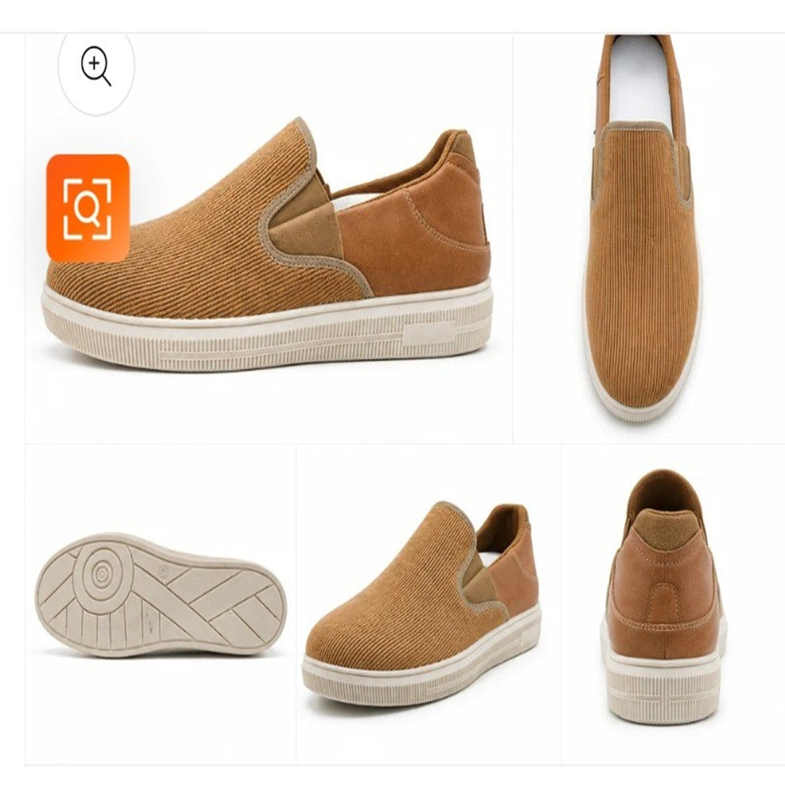 Men's Corduroy Textured Slip-On Casual Shoes