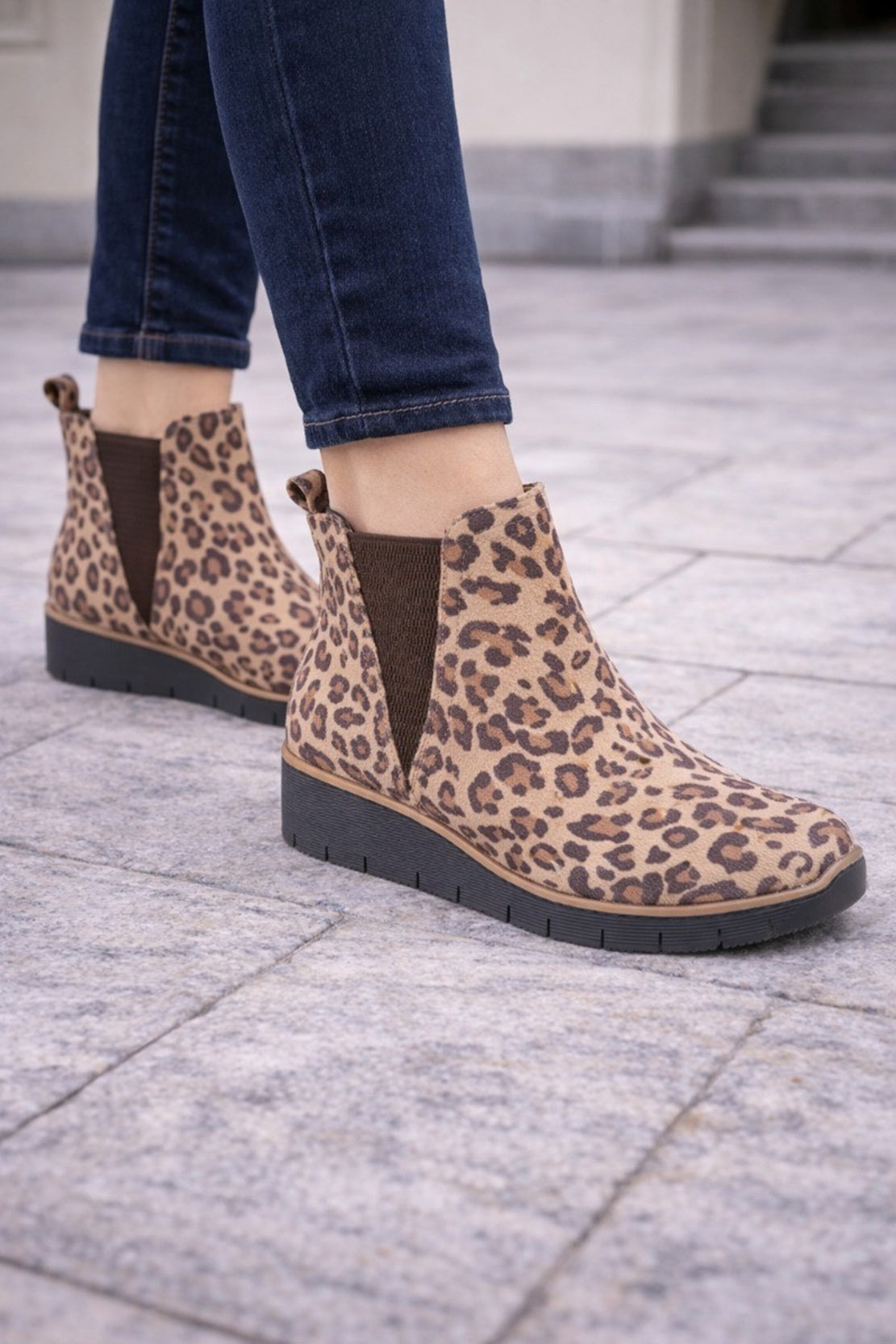 Women's Leopard Print Chelsea Ankle Boots
