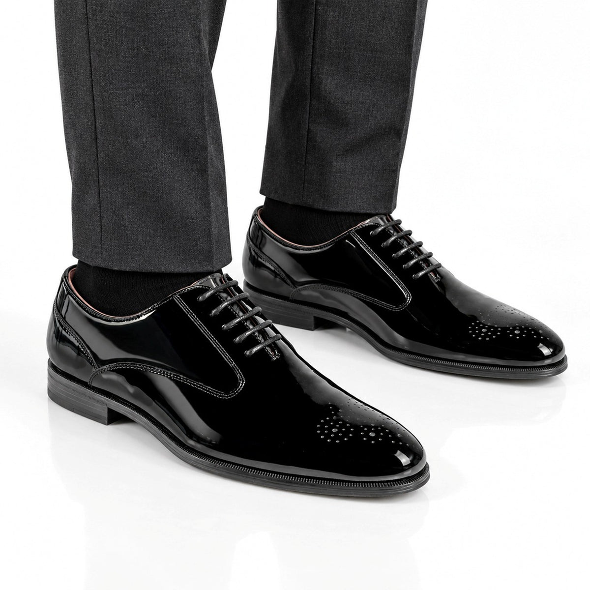 Men's Patent Lace-Up Oxford Dress Shoes