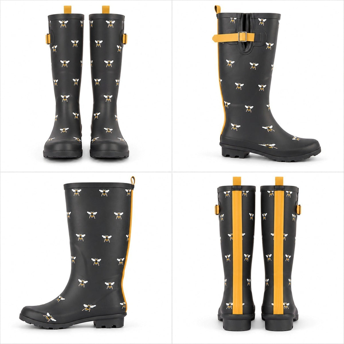 Women's Bee Print Knee High Rain Boots