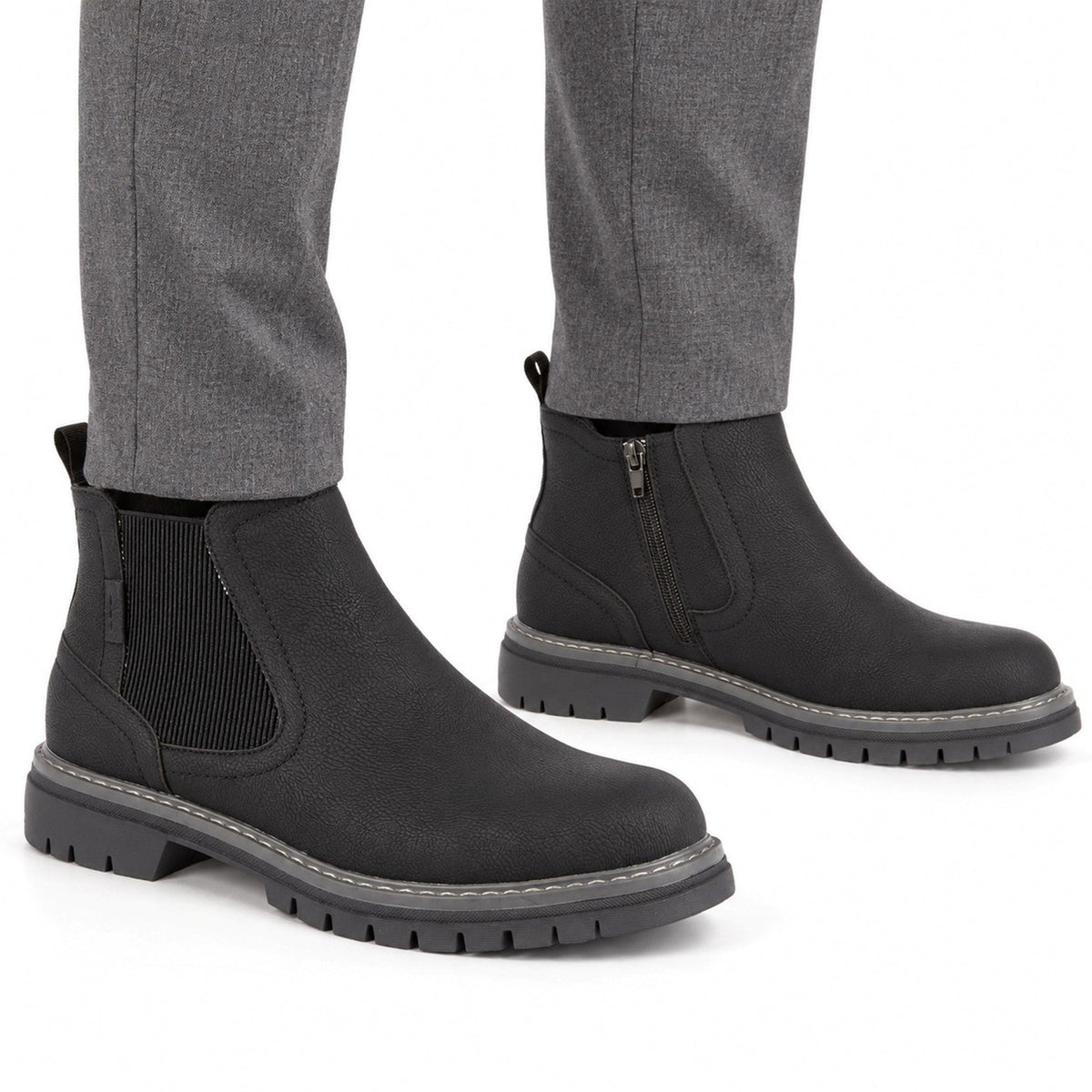 Men's Chelsea Ankle Boots Chunky Lug Sole