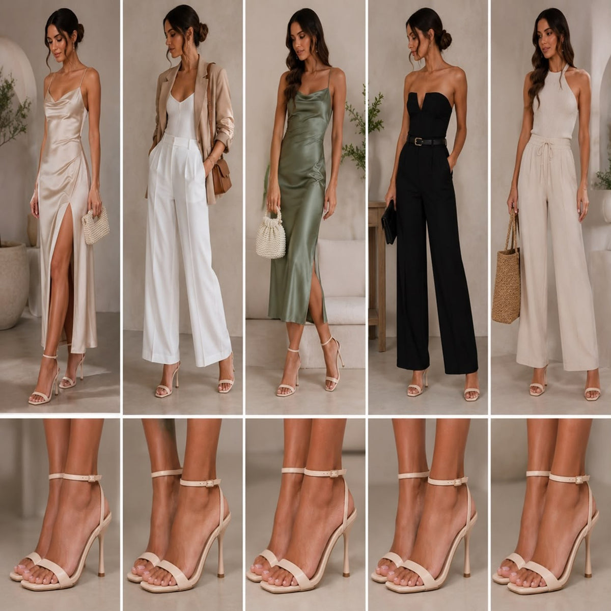 Women's Nude Ankle Strap Stiletto Heel Sandals