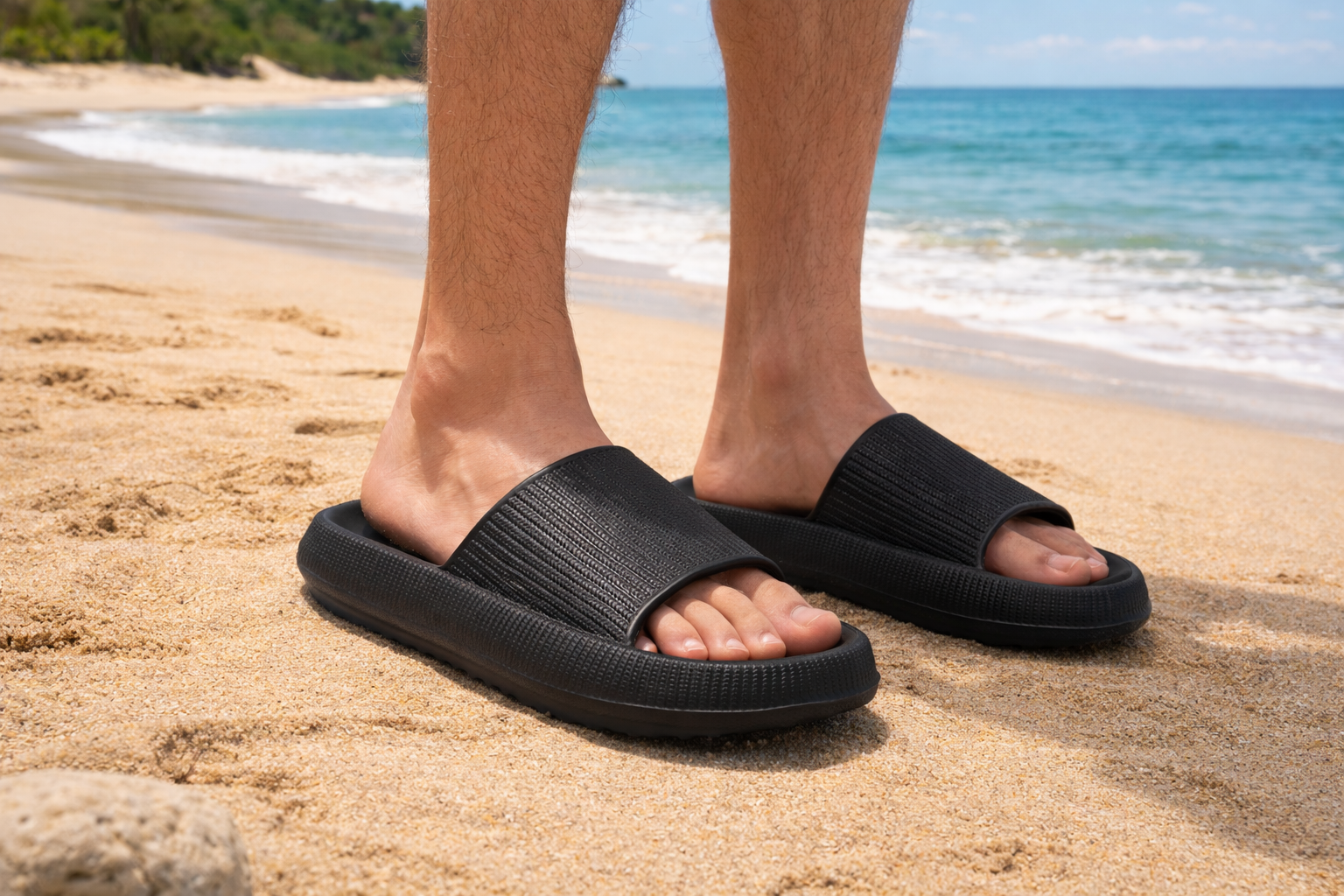 Men’s Ultra-Soft Slide Sandals Lightweight Non-Slip Cushioned Slippers