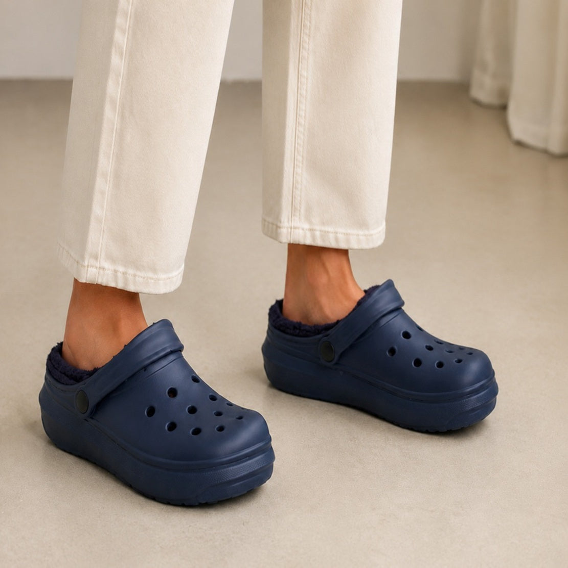 Women’s Fleece-Lined Lightweight Clog Comfort Shoes
