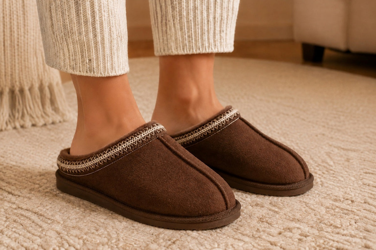 Cozy Faux Fur Lined Slip-On Mule Slippers