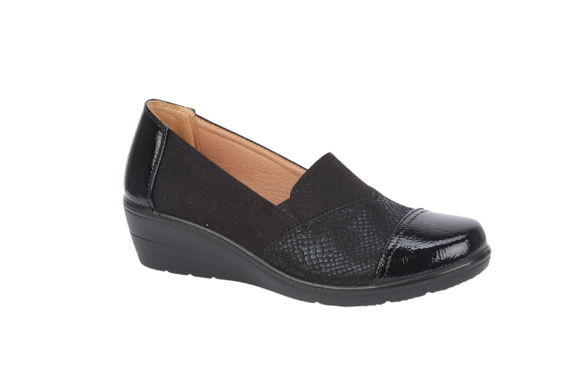 Wedge Black Loafers Pumps Comfortable Slip-on Shoes patent