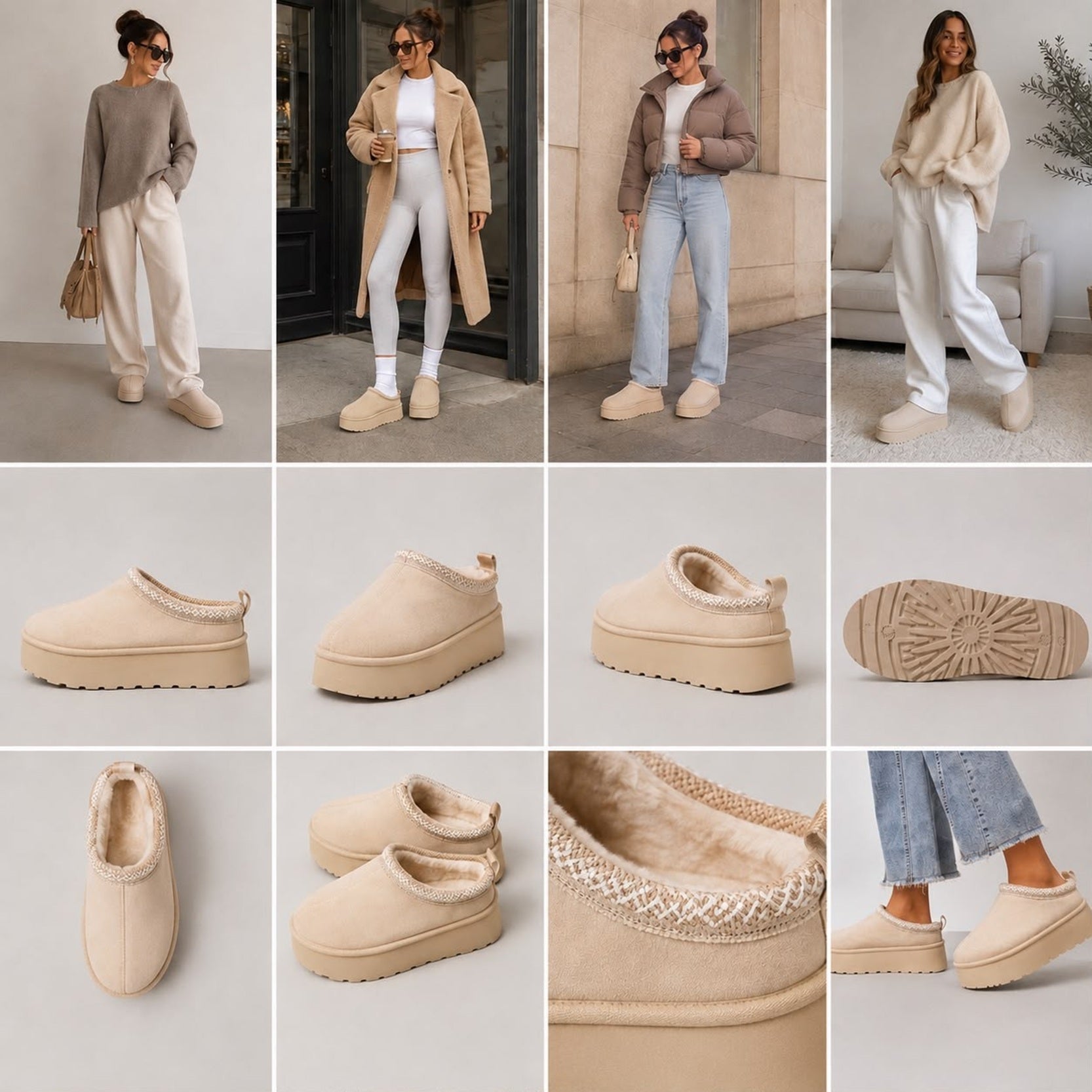 Women’s Faux Suede Platform Slip-On Slippers