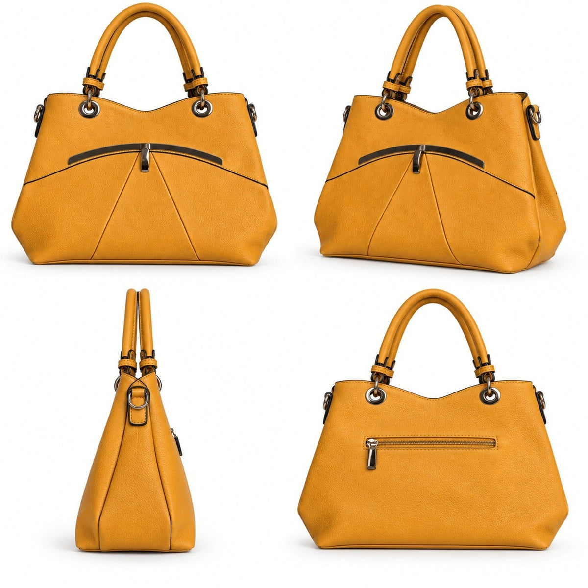 Women’s Textured PU Leather Top Handle Shoulder Bag