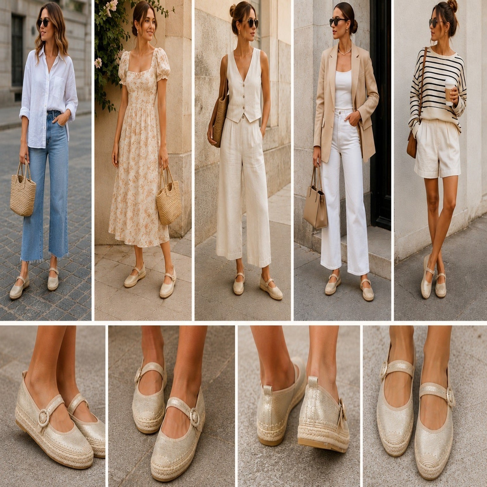 Women's Mary Jane Platform Espadrille Shoes