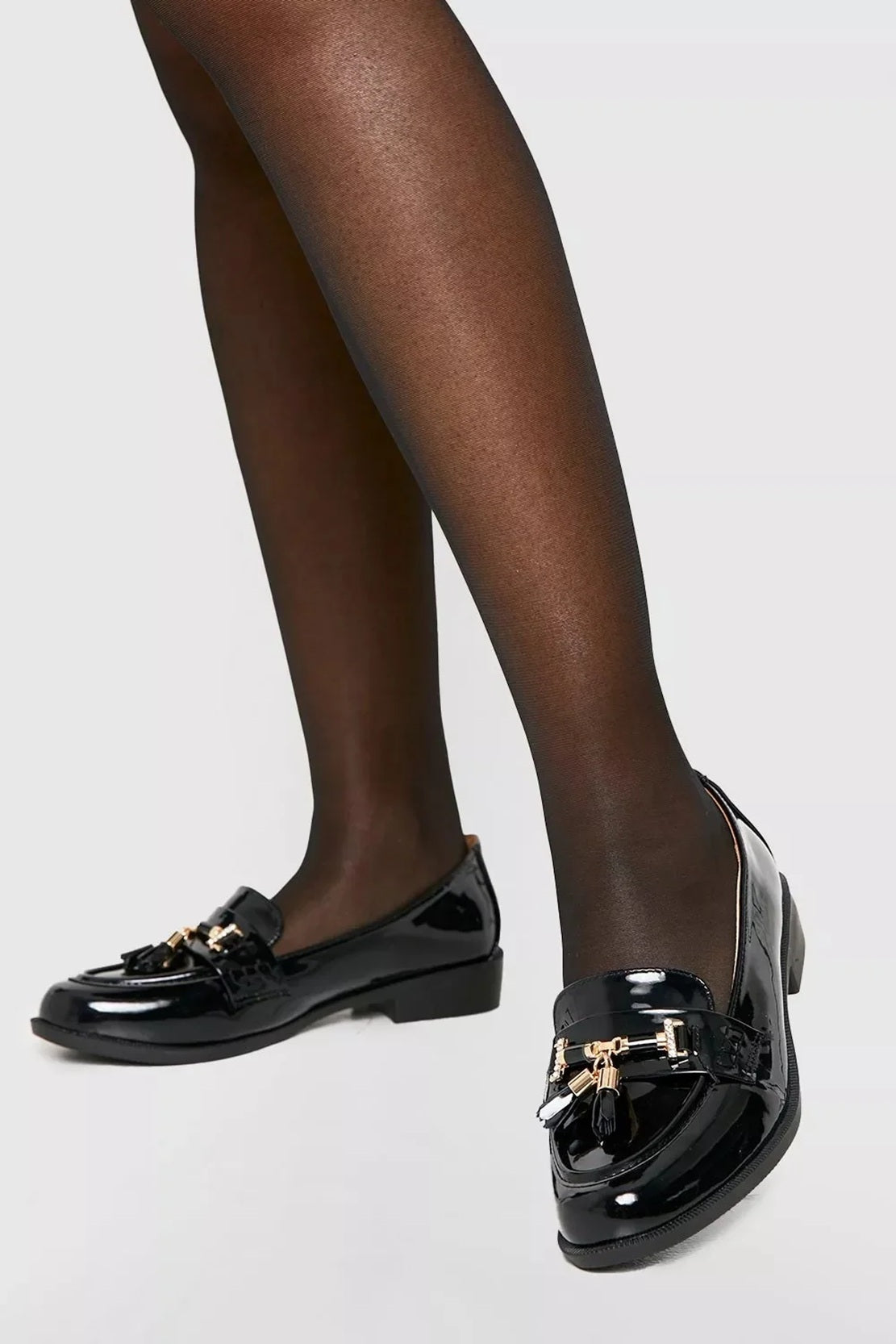 Women's Patent Tassel Embellished Loafers